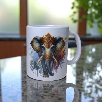 Keramiktasse Elefant  Design Nr. 1 Kaffeebecher Teetasse Kaffeetasse - Artikel Nr. 1100087